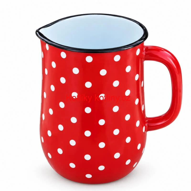 Smaltovaný džbán 2,5 l – červený puntík