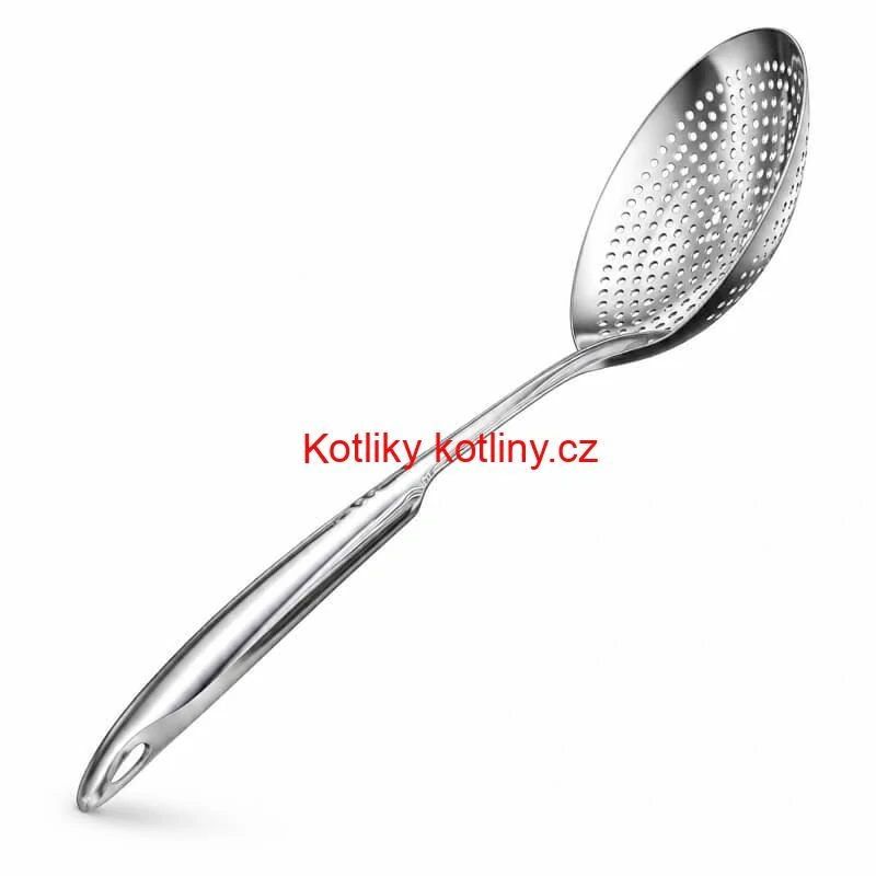 Nerezová děrovaná naběračka – sítko 19 cm, 48 cm