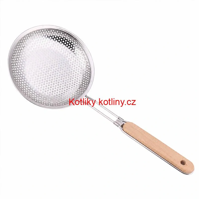 Hliníkové sítko 16 cm s dřevěnou rukojetí