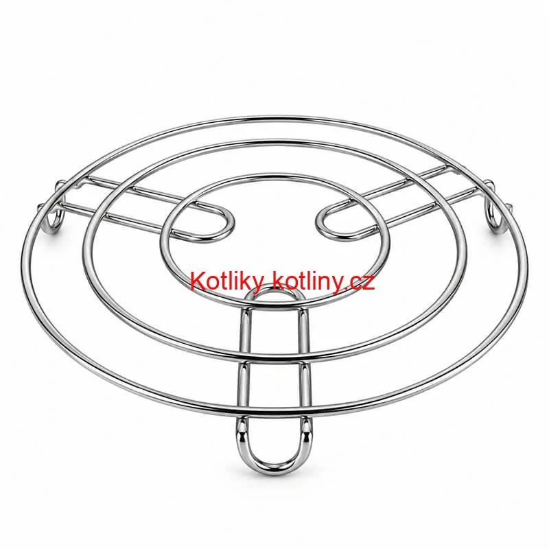 Kulatá nerezová podložka pod hrnec s průměrem 20 cm a výškou 2 cm
