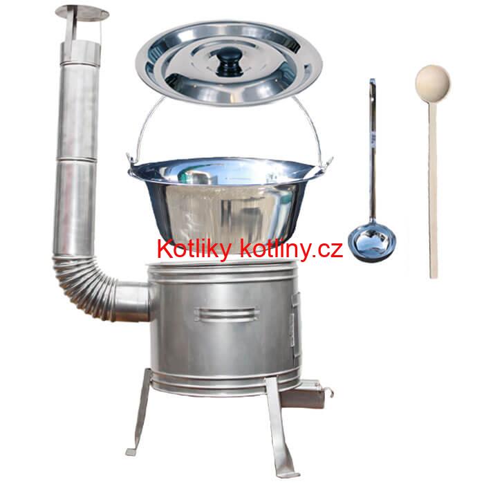 Nerezový kotlík 22 L + nerezová kotlina 39 cm TOPLUX