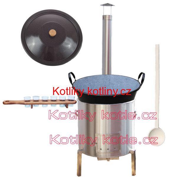 Zabijačkova nerezová souprava 50 L + sada skleniček