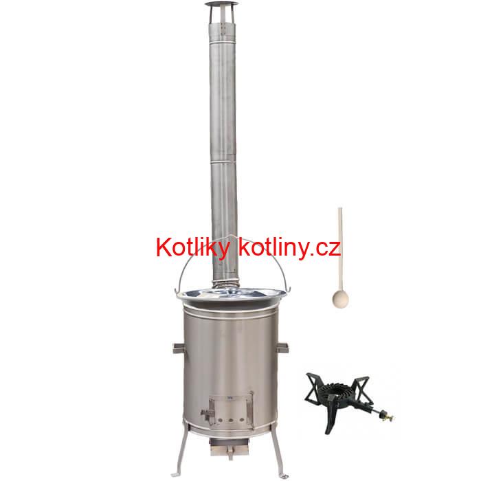 Nerezový kotlík 20 L (1,5 mm) + kotlina 42 cm + hořák LUX