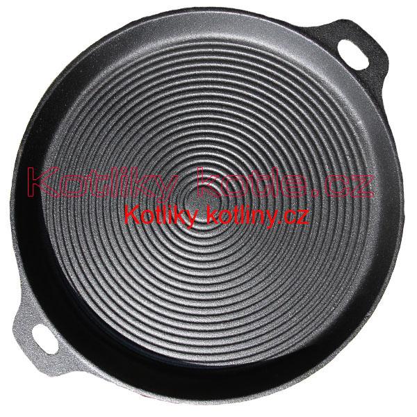 Kvalitní litinová deska na grilování a opékání - kulatá