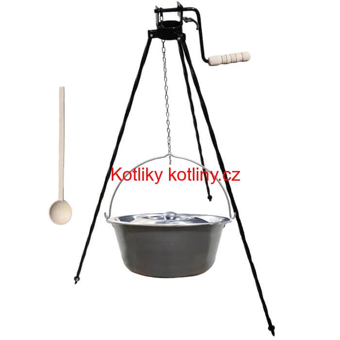 Nerezový kotlík 15 L (1,5 mm) + stojan s kladkou VAR