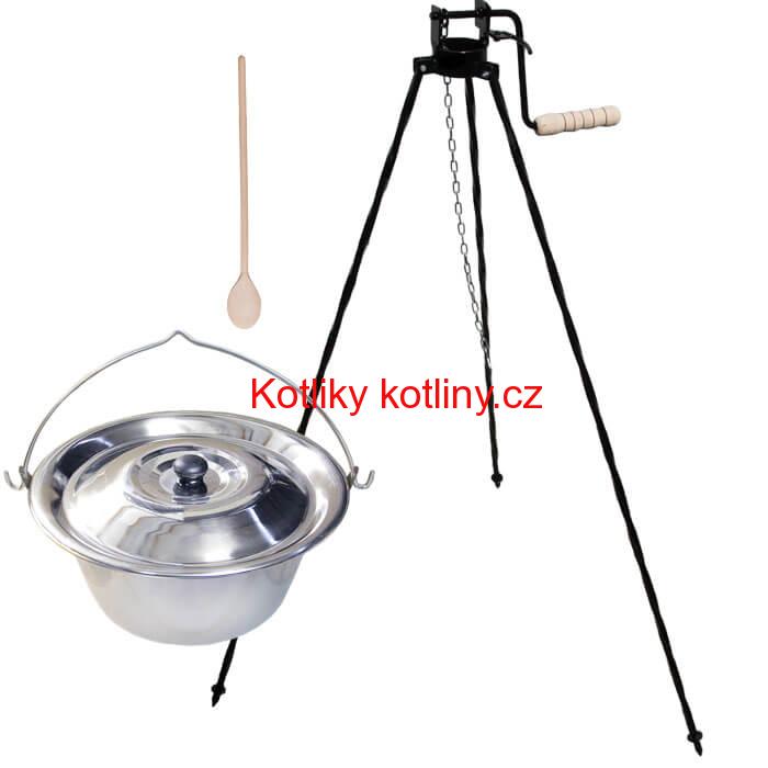 Nerezový kotlík 20 L (1,2 mm) + stojan s kladkou VAR