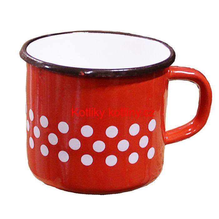 Smaltovaný hrnek 1 L (tečky)