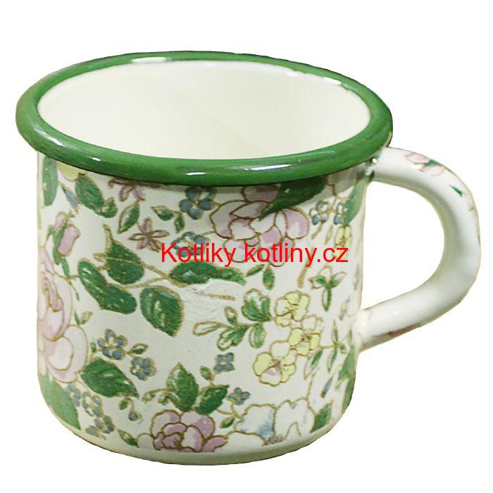 Smaltovaný hrnek 0,40 L - Květinky