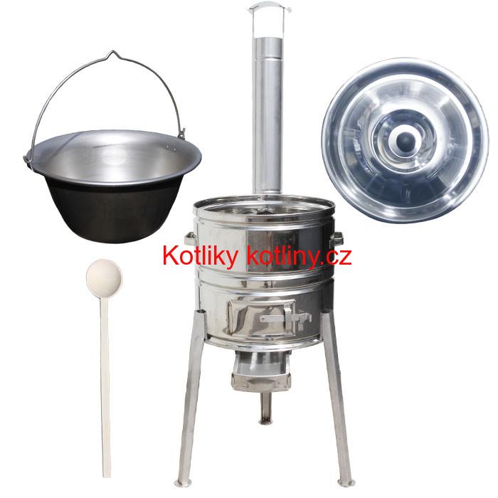 Nerezový kotlíkový set 36 Luxus + nerezový kotlík 20 L (1,5 mm)