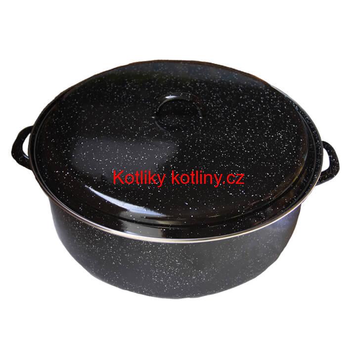 Smaltovaný černý kastrol 13 L