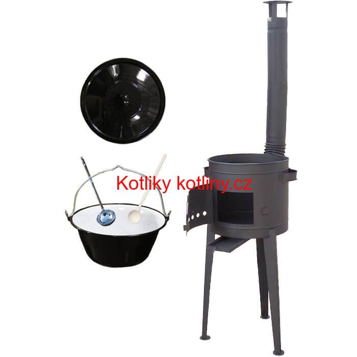 Smaltovaný kotlík 30 L + vysoká kotlina 45 cm PLUS 600