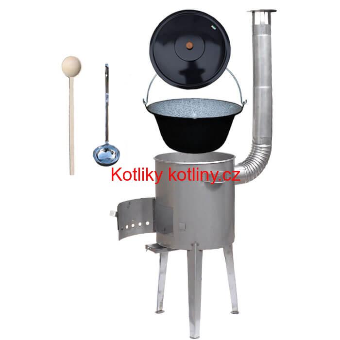 Smaltovaný kotlík 13 L (1,2 mm) + nerezová kotlina 36 cm LUXUS