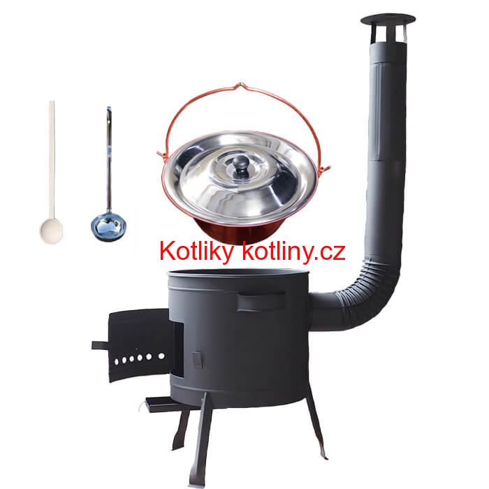 Měděný kotlík 30 L (1,2 mm) + nízká kotlina 45 cm PLUS 600