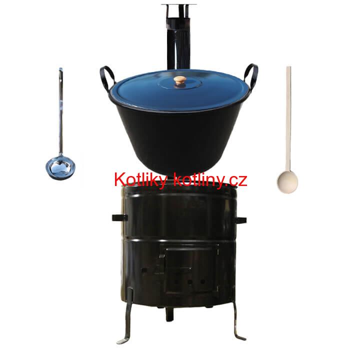 Smaltovaný kotel 60 L + kovová kotlina 53 cm BIG PARTY