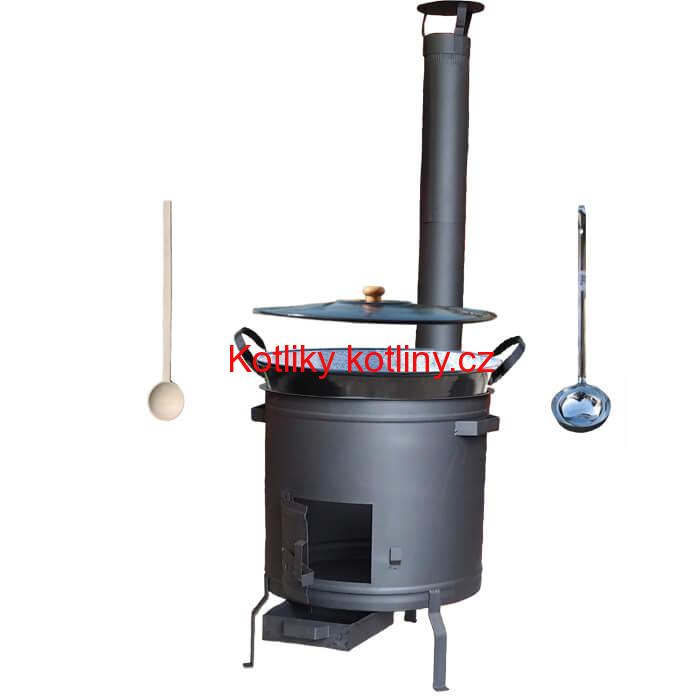 Smaltovaný kotel 50 L + žáruvzdorná kotlina 50 cm PLUS 600