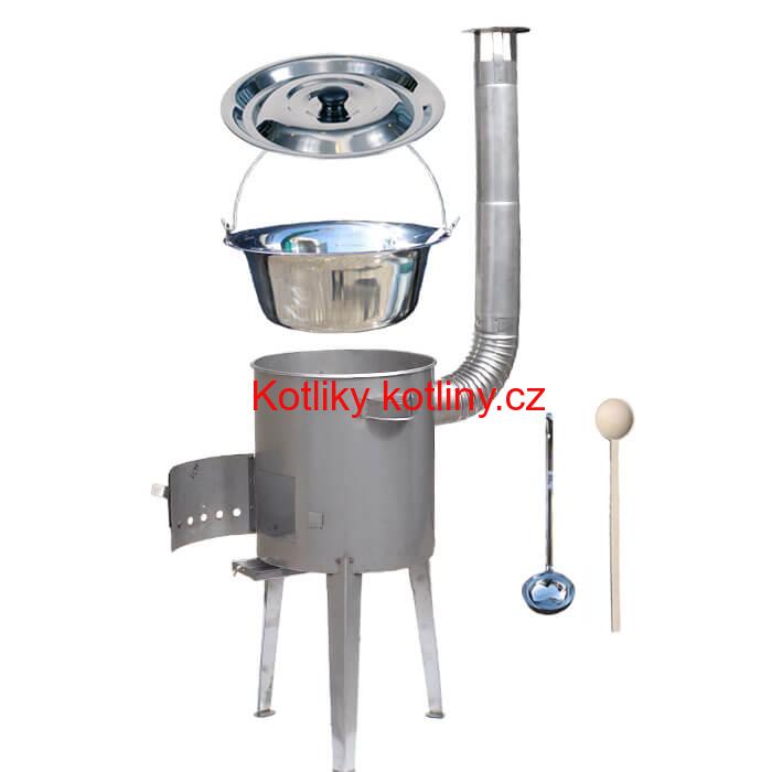 Nerezový kotlík 30 L (1,2 mm) + nerezová kotlina 45 cm LUXUS