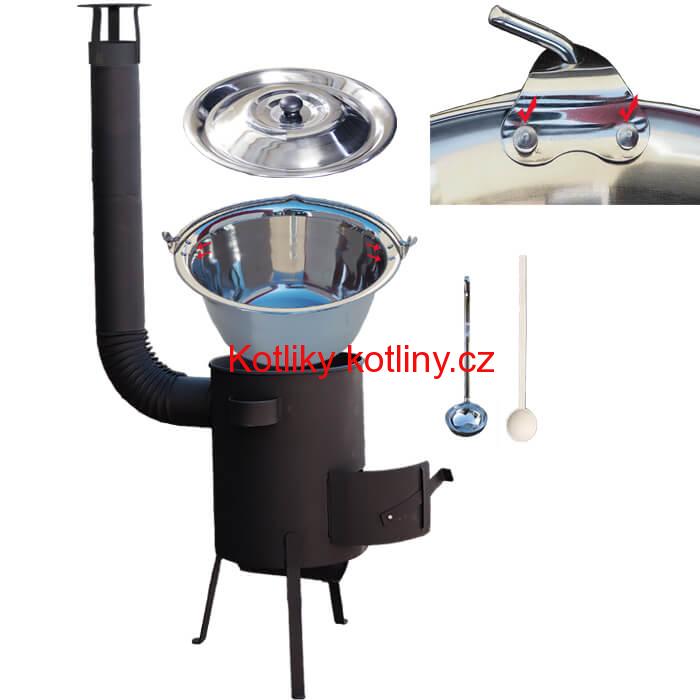 Nerezový kotlík 30 L (0,8 mm) + žáruvzdorná kotlina 45 PLUS 600 4 MM