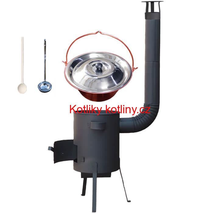 Měděný kotlík 30 L (1,2 mm) + žáruvzdorná kotlina 45 PLUS 600 4 MM