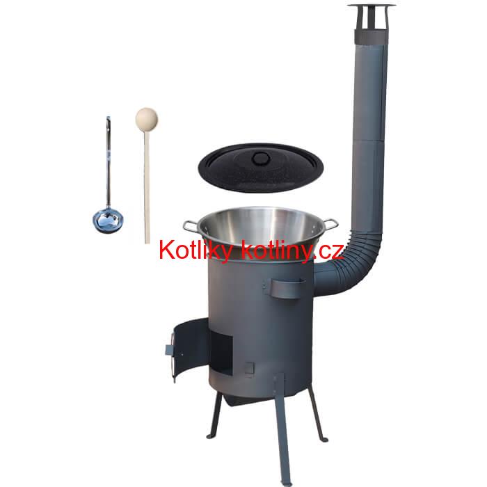 Nerezový kotel 40 L (1,2 mm) + žáruvzdorná kotlina 45 PLUS 600 4 MM