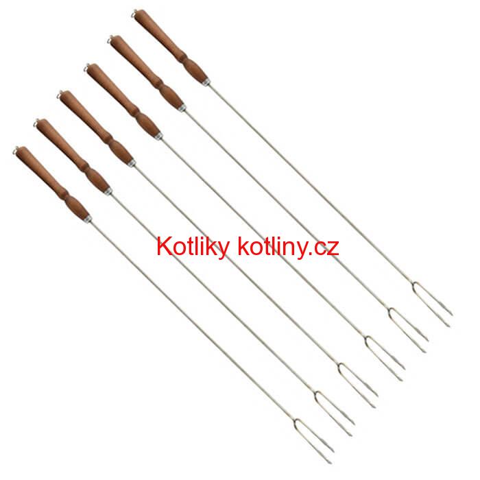 Vidličky na opékání 90 cm, 6 ks NEREZ