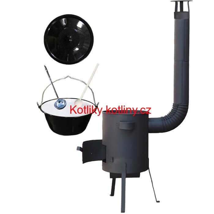 Smaltovaný kotlík 13 L + žáruvzdorná kotlina 36 PLUS 600 4 MM