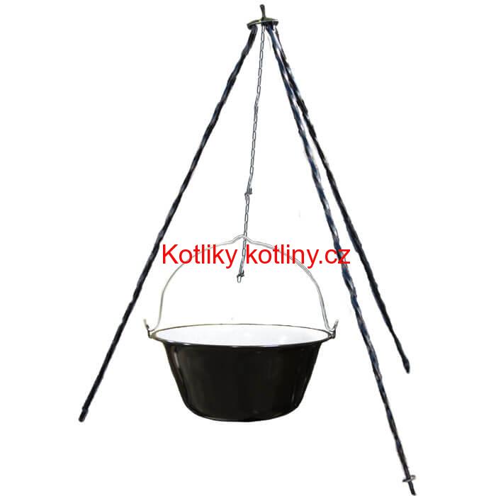 Smaltovaný kotlík 25 L + trojnožka 1,2 m