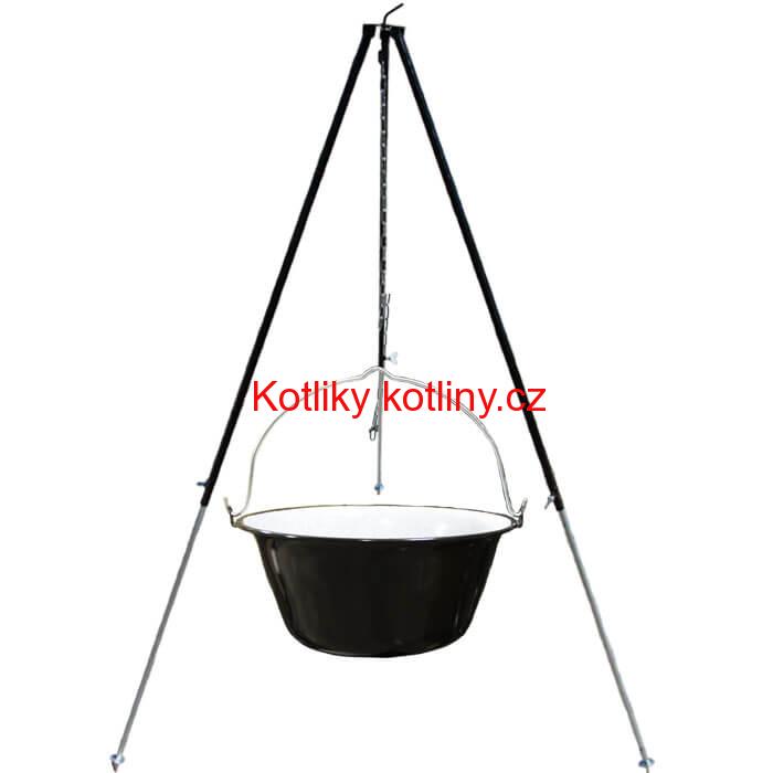Smaltovaný kotlík 30 L + teleskopicka trojnožka 1,7 m