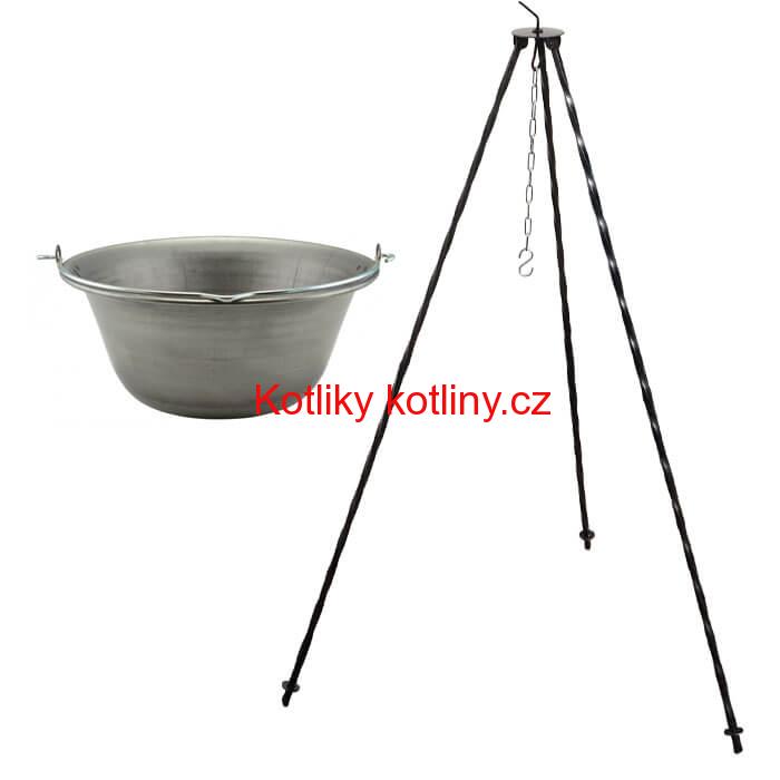 Železný kotlík 10 L (0,75 mm) + trojnožka 1 m