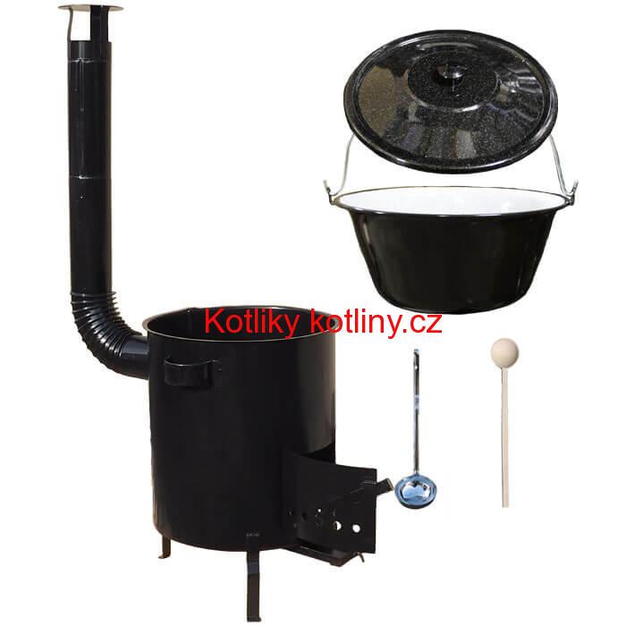 Smaltovaný kotlík 30 L (1,2 mm) + hrubostěnná (1,5 mm) kovová kotlina 45 STRONG