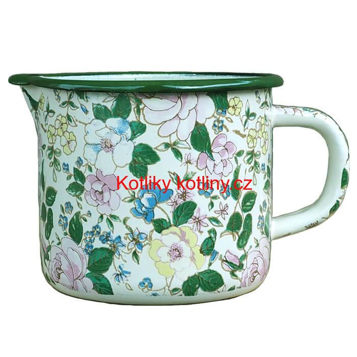 Smaltovaný hrnek s výlevkou 1 L DECOR