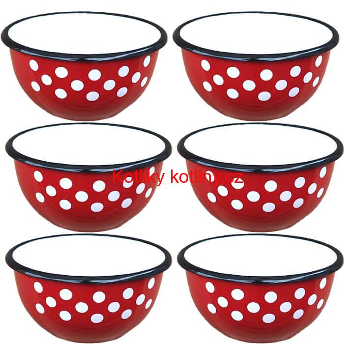 Souprava smaltovaných misek 12 cm 6 ks