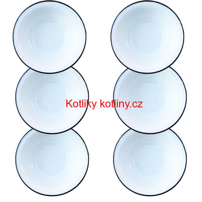 Souprava smaltovaných hlubokých talířů 20 cm 6 ks