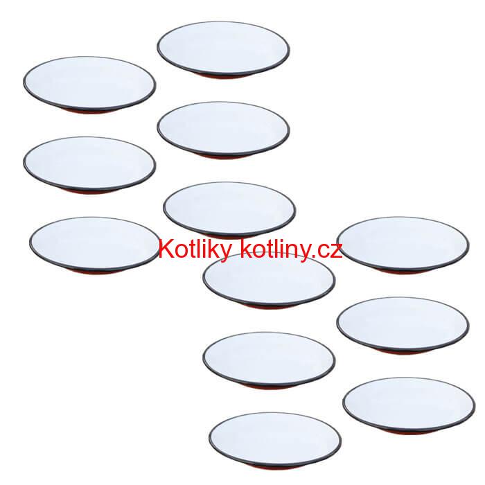 Souprava smaltovaných mělkých talířů 22 cm 12 ks