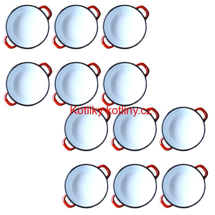 Souprava smaltovaných selských misek 16 cm 12 ks