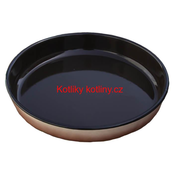 Smaltovaný kulatý pekáč 34 cm, výška 6 cm