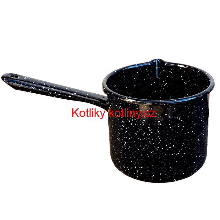 Smaltovaný hrnek s rukojetí 1 L - Černý