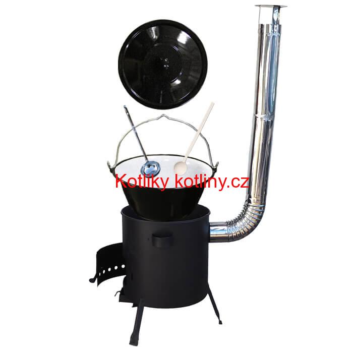 Smaltovaný kotlík 25 L + žáruvzdorná kotlina (1 mm) 42 PLUS 600