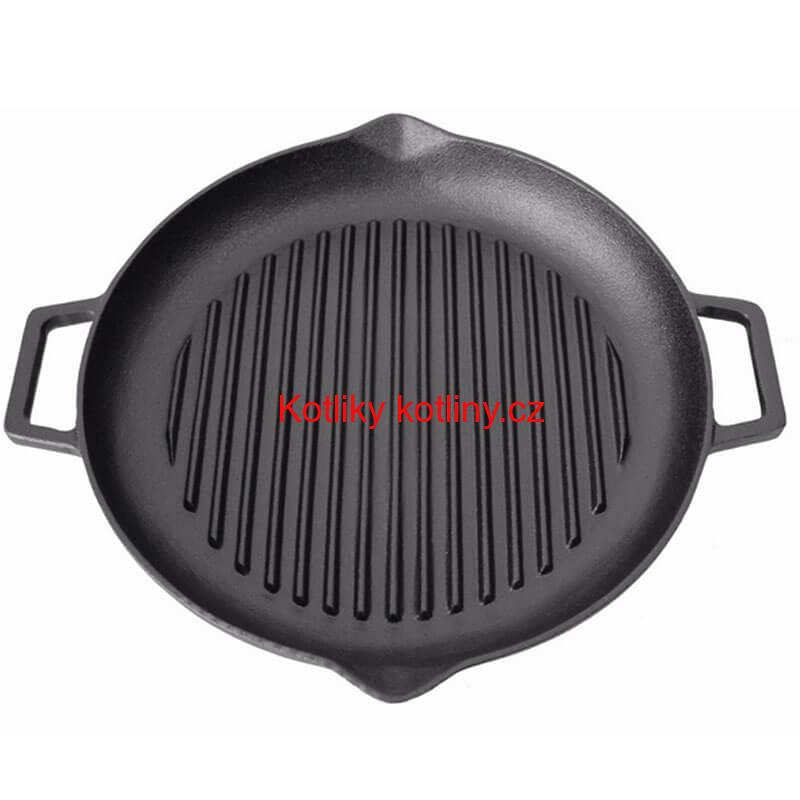 Litinová pánev na grilování 31 cm s výlevkou BBQ