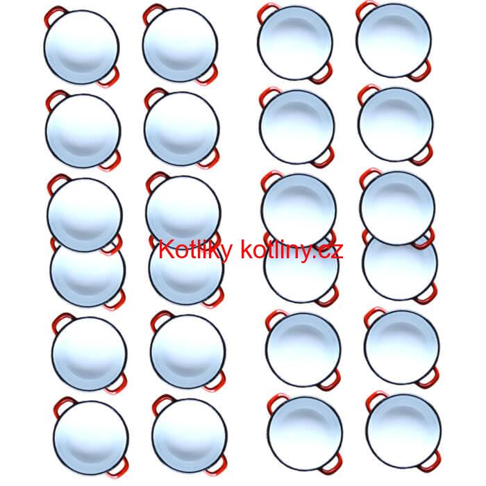 Souprava smaltovaných selských misek 16 cm 24 ks