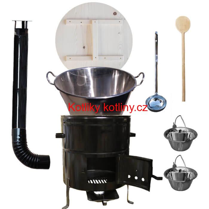 Zabijačková nerezová souprava 100L MAX + 2 servírovací kotlíky