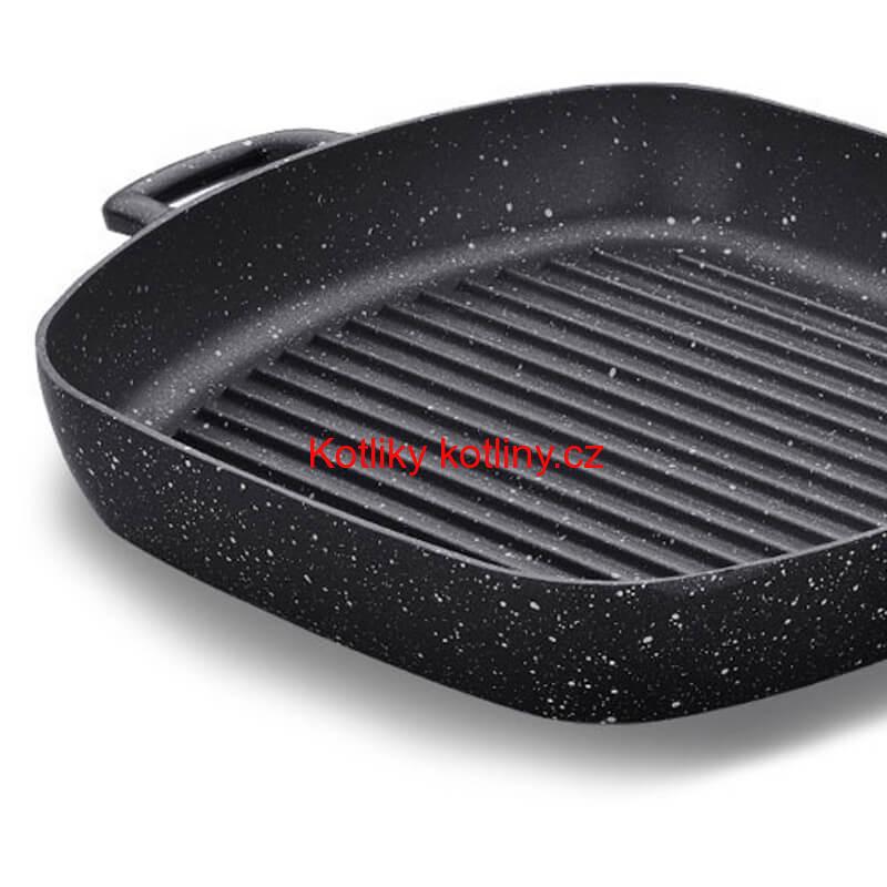 Grilovací pánev s rukojetí 28 x 28 Grill Plus Volkanit