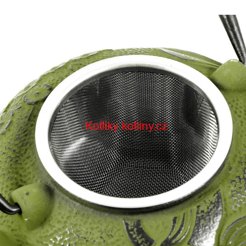 Litinový čajník 600 ml zelený