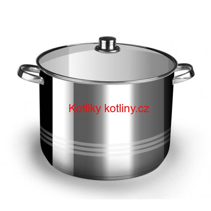 Nerezový hrnec 16 L + skleněná poklice