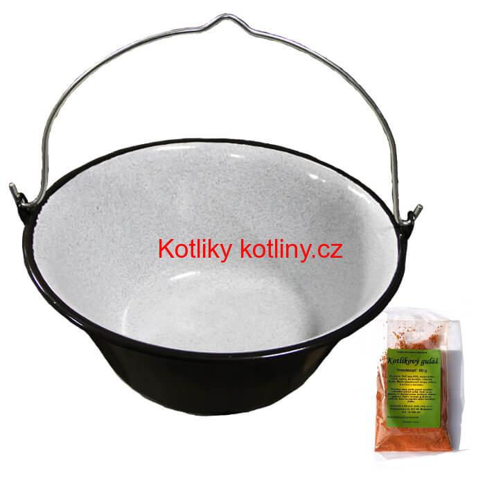 Smaltovaný kotlík 16 L + koření na kotlíkový guláš 50 g