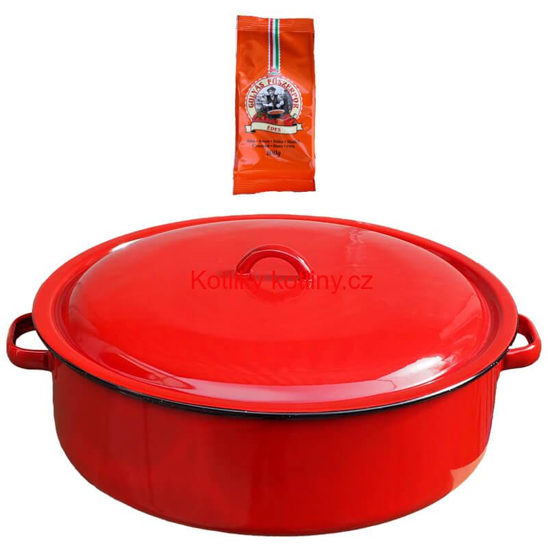 Smaltovaný kastrol s poklicí 14 L CLASSIC + paprikový pepř na guláš