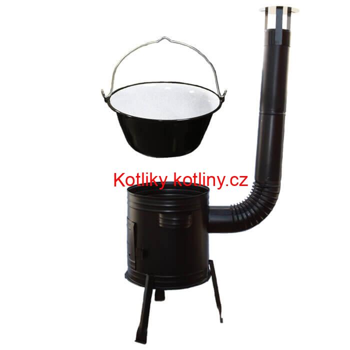 Smaltovaný kotlík 10 L (1,2 mm) + kovová kotlina 31 CLASSIC (KOV) Easy party