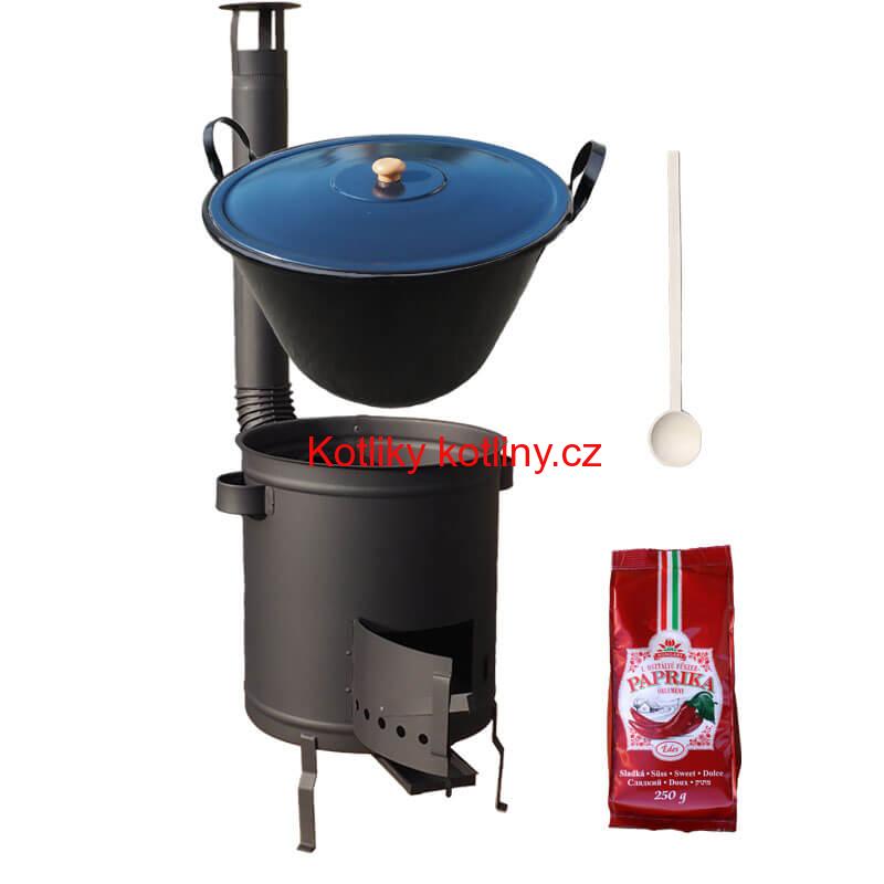 Smaltovaný kotel 70 L + silná kovová kotlina 53 cm (1,5 mm) STRONG PLUS 600 + sladká paprika 250 g