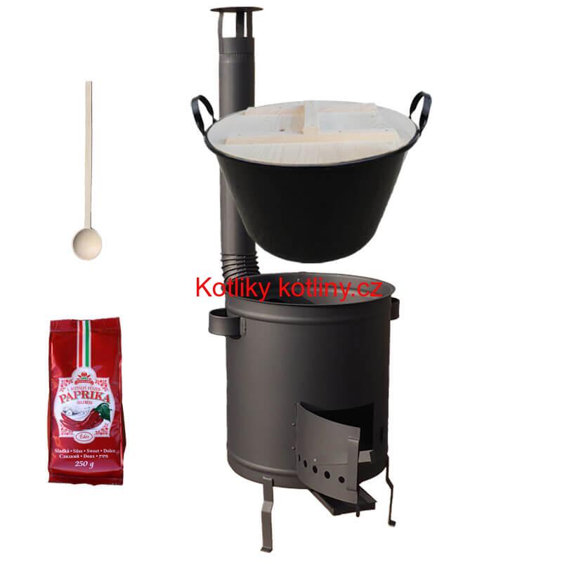 Smaltovaný kotel 100 L + silná kovová kotlina 60 cm (1,5 mm) STRONG PLUS 600 + sladká paprika 250 g