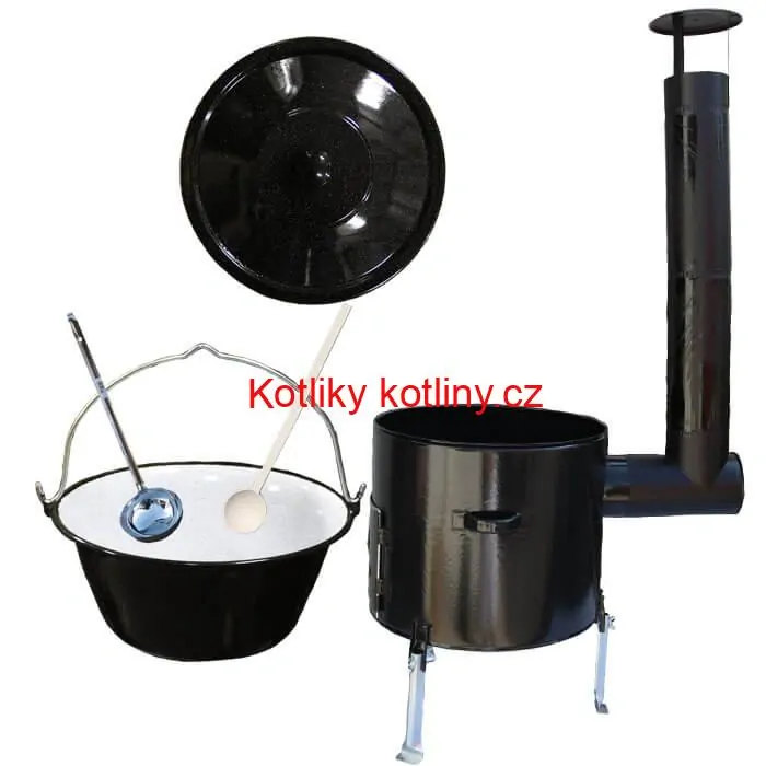 Smaltovaný kotlík 20 L + smaltovaná kotlina 42 Easy party