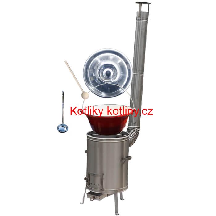 Litinový kotlík se smaltovanou úpravou 10,8 L + Nerezová kotlina 33 LUX